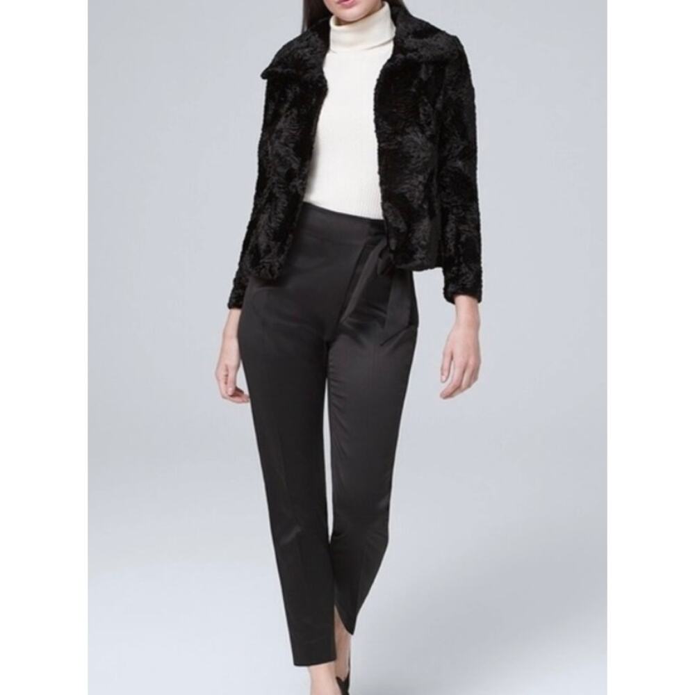WHITE HOUSE BLACK MARKET satin tapered ankle washable dress pants